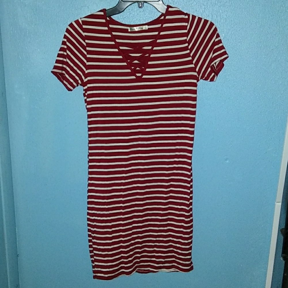 Heart Hips striped dress. Size M